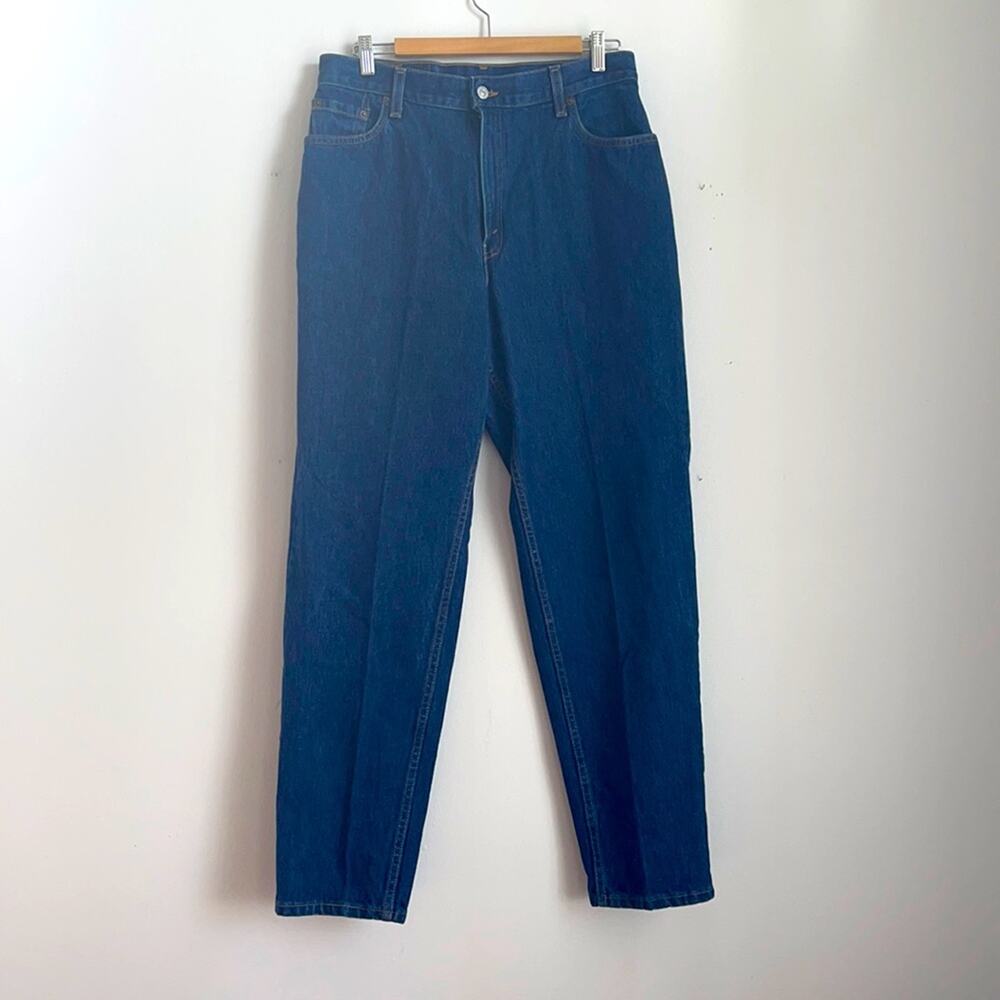 Vintage Levi’s 550 relaxed taper fit ultra hi rise stiff denim jeans sz 14